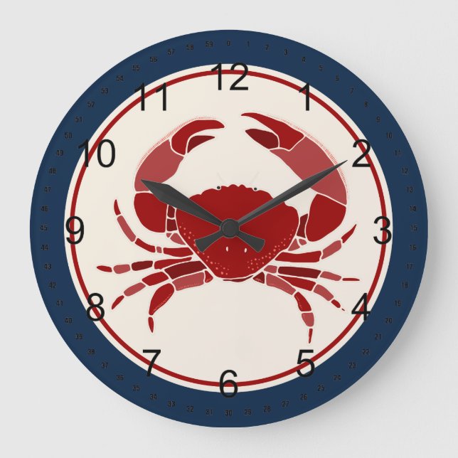 Red Crab Large Clock (Front)