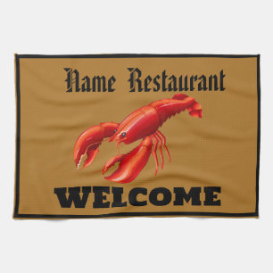 Red Crab Lobster restaurant Welcome Shop Personali Tea Towel