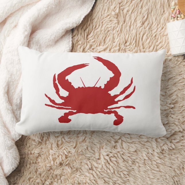 Red Crab Painting Silhouette Beach Pillow (Blanket)