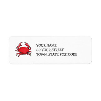 Red Crab Return Address Label