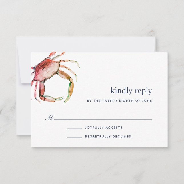 Red Crab RSVP Card (Front)