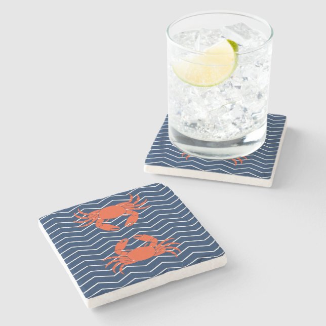 Red Crab Stone Coaster (Side)