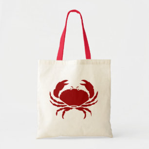 Red crab tote bags