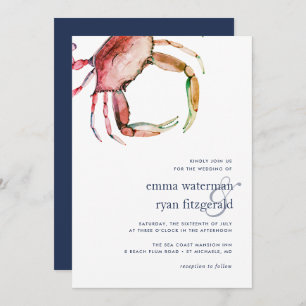 Red Crab Wedding Invitation