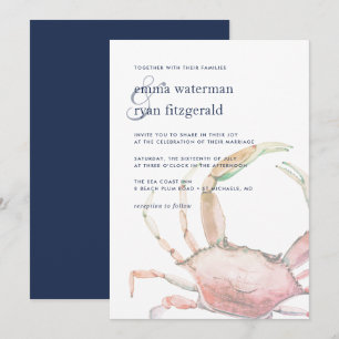 Red Crab Wedding Invitation