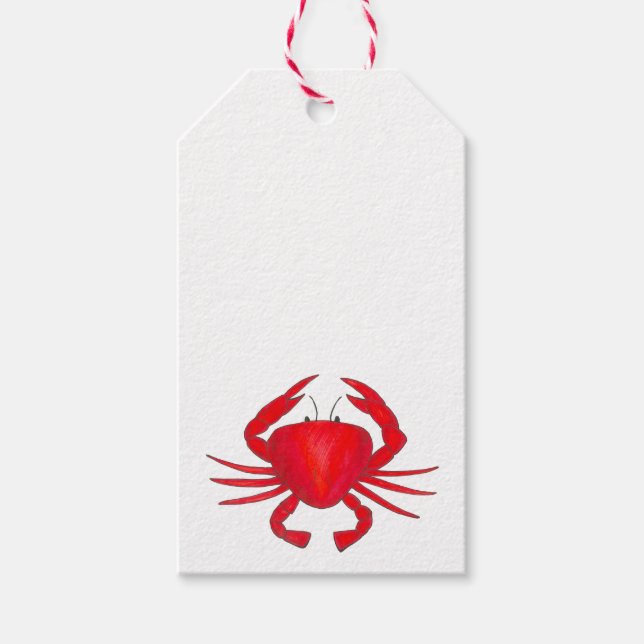 Red Crabs Maryland Crab Beach Ocean Gift Tag (Front)