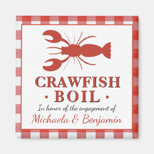 Red Crawfish Boil Seafood Party Engagement Picnic Magnet