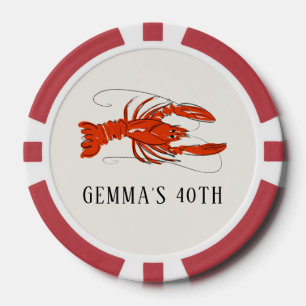 Red Crawfish Boil Seafood Personalised Poker Chips
