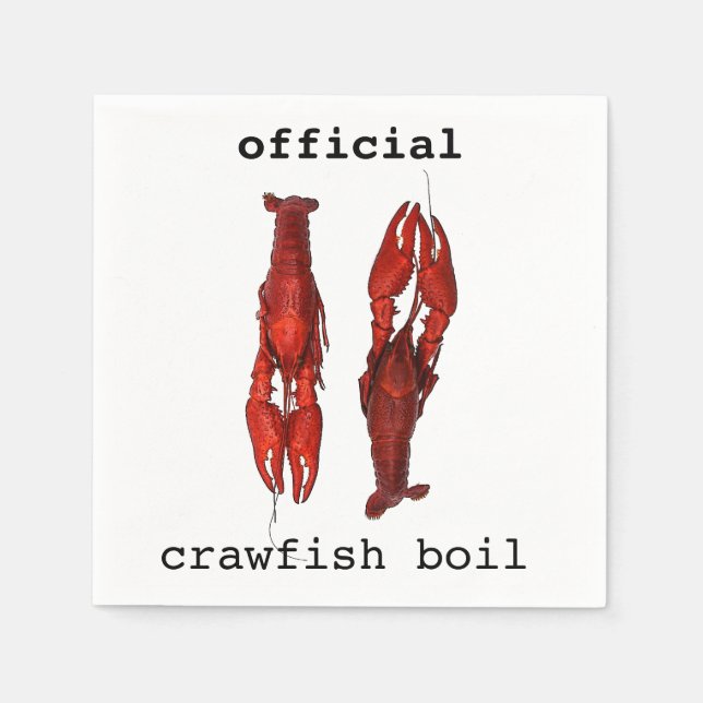 Red crawfish - crawfish boil napkin (Front)