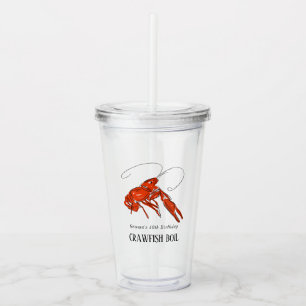 Red Crawfish Seafood Boil Party Favour Acrylic Tumbler