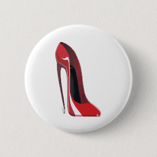 Red Crazy Heel Stiletto Shoe Art 6 Cm Round Badge