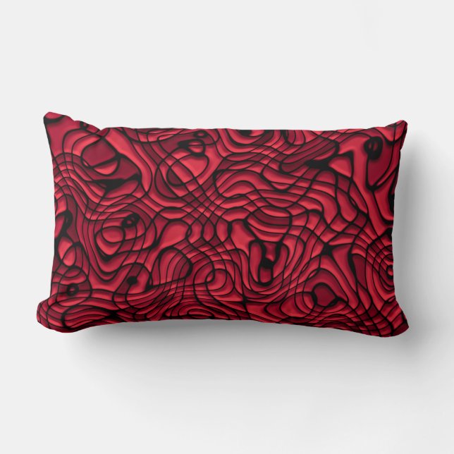 Red Crazy Psycho Design Throw Pillow (Front)