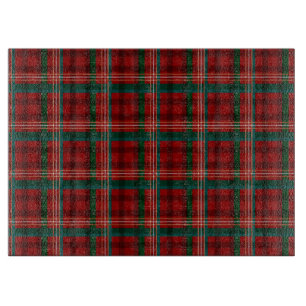 Red, Cream and Green Christmas Plaid Pattern Cutting Board