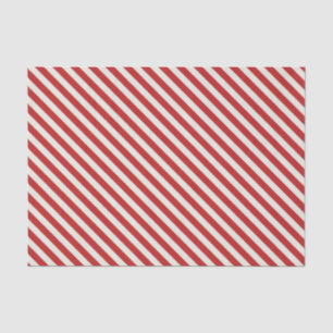 Red & Cream Beige White Stripe Christmas Holiday  Tissue Paper
