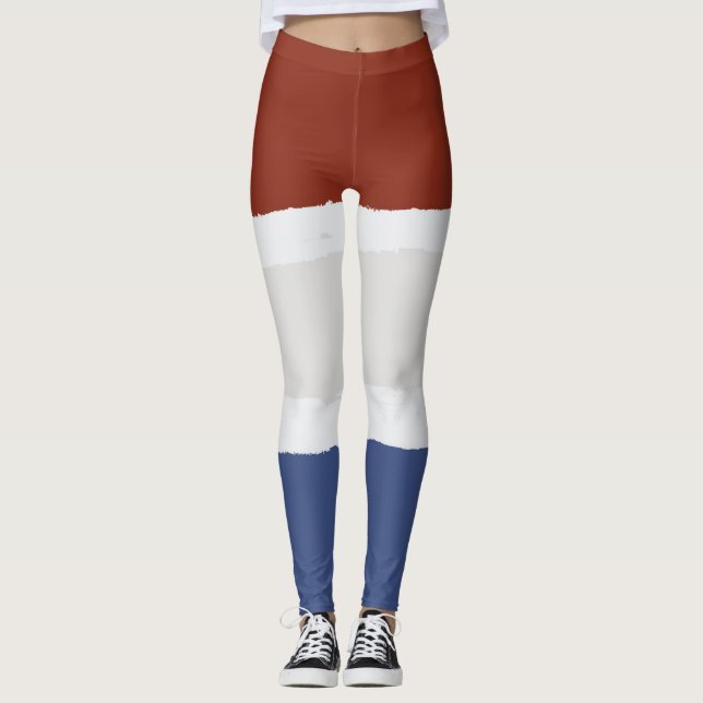 Red Cream Blue Leggings (Front)