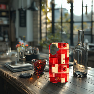 Red & Cream Geometric Art Phone Case – Sweet Dream