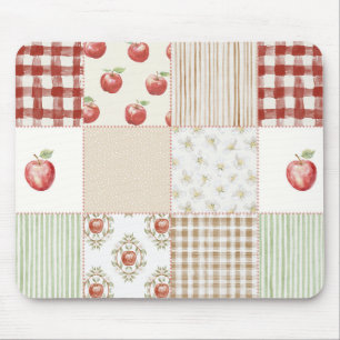 Red Cream Green Apples Mouse Mat