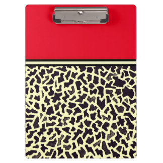 Red Cream Leopard Clipboard