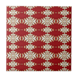 Red Cream Native American Style Pattern Tile