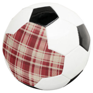 Red Cream Plaid Stripes Football