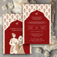 Red Cream Punjabi Anand Karaj Sikh Wedding