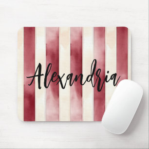 Red Cream Stripes Mouse Mat