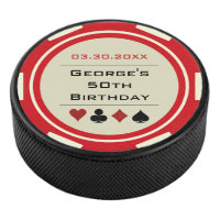 Red Cream White Birthday Poker Chip Las Vegas