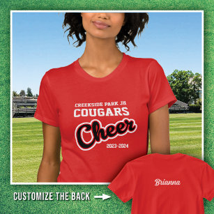 Red Creekside Park Cougars Cheer 2023-2024 T-Shirt