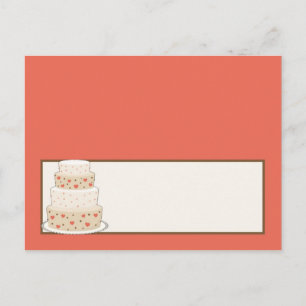 Red/Creme Wedding Cake Place Card