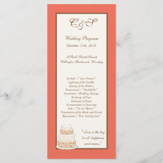 Red/Creme Wedding Cake Programs Programme