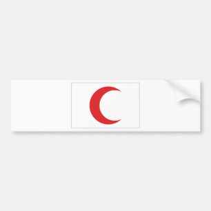 Red Crescent Flag Bumper Sticker