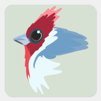Red-Crested Cardinal Bird Square Sticker