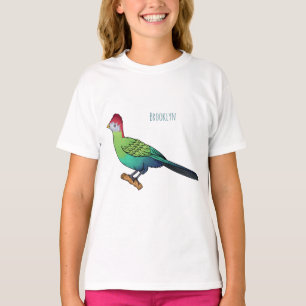 Red-crested turaco bird cartoon illustration T-Shirt