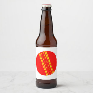 Red Cricket Ball Beer Bottle Label