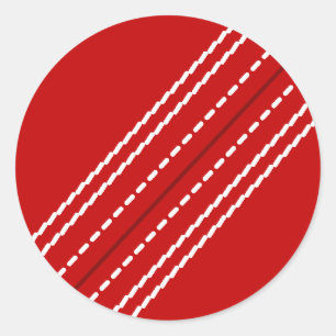Red cricket ball stickers Customisable with text