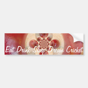 Red Cricket Balls Abstract Art Print Design Bumper Sticker