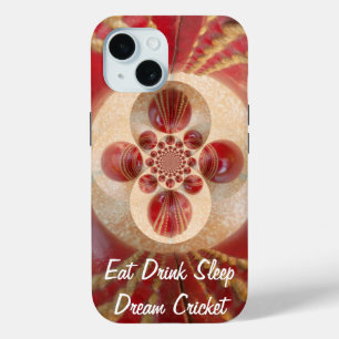 Red Cricket Balls Abstract Art Print Design iPhone 15 Case
