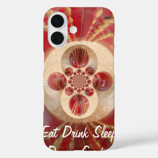 Red Cricket Balls Abstract Art Print Design iPhone 16 Case