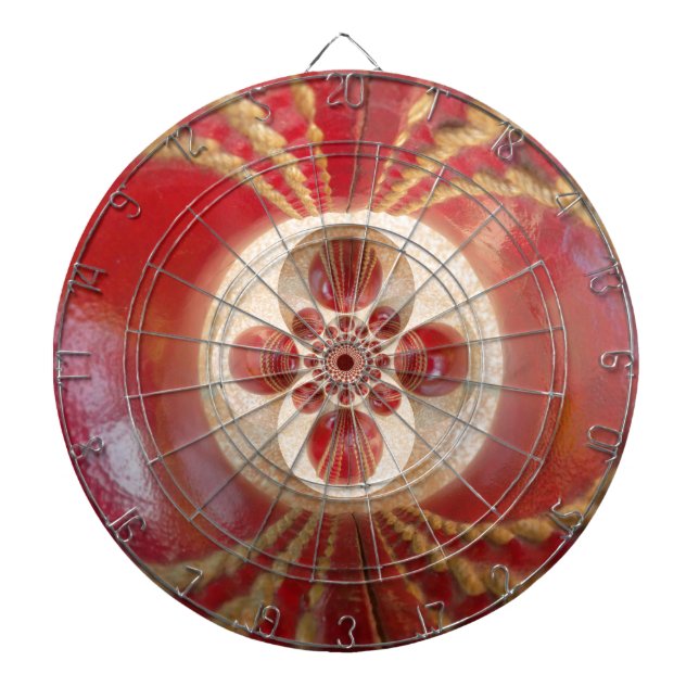Red Cricket Balls Abstract Art Print Design Dartboard (Front)