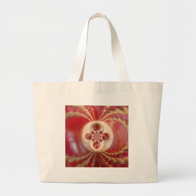 Red Cricket Balls Abstract Art Print Design Large Tote Bag (Front)