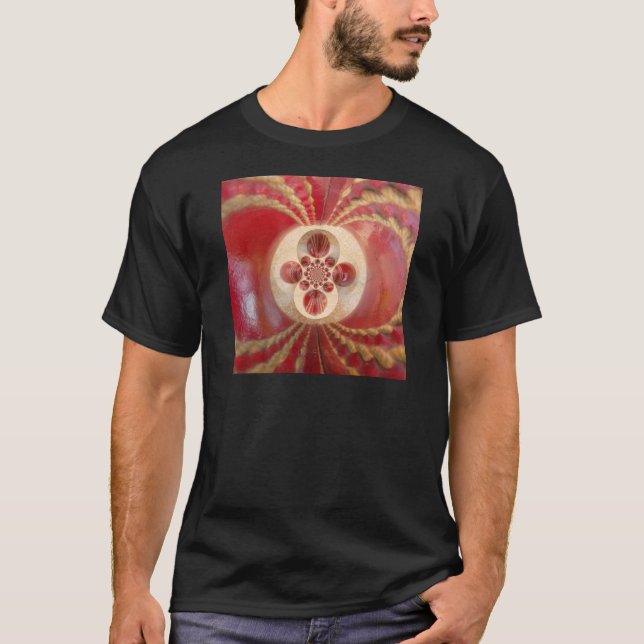 Red Cricket Balls Abstract Art Print Design T-Shirt (Front)