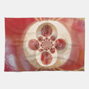 Red Cricket Balls Abstract Art Print Design Tea Towel