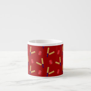 Red cricket pattern espresso cup