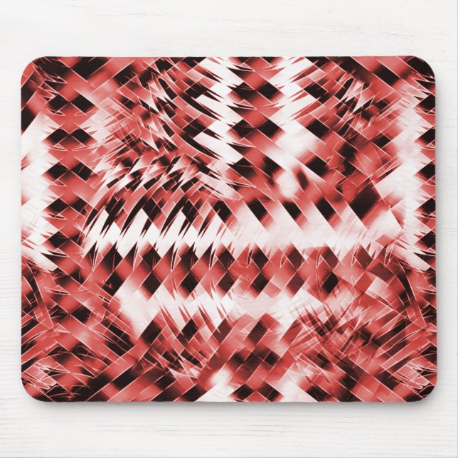 Red crisscross stripes with gradient or polished   mouse mat (Front)