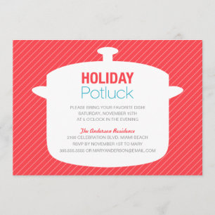 RED CROCK POT   HOLIDAY POTLUCK INVITATIONS