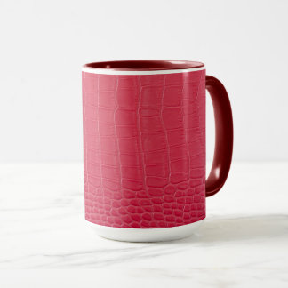 Red crocodile skin leather Print Mug