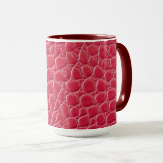 Red crocodile skin leather Print Mug
