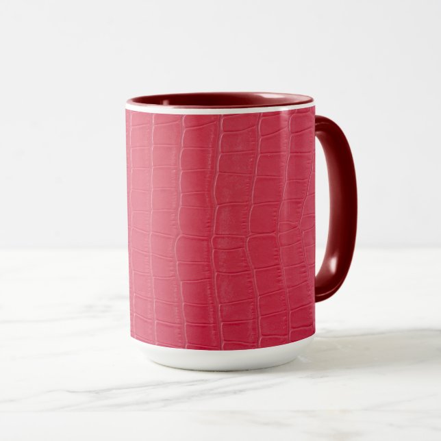 Red crocodile skin leather Print Mug (Front Right)