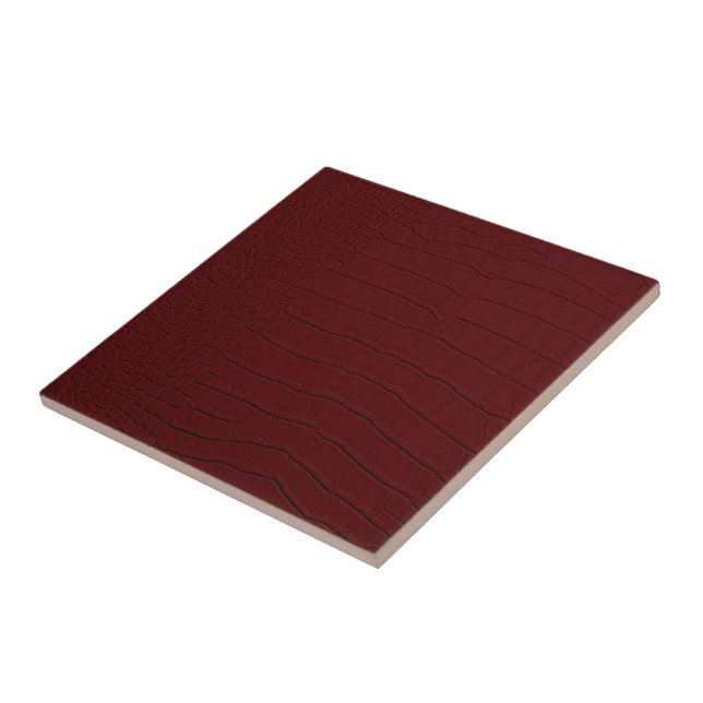 Red Crocodile Skin Print Tile (Side)