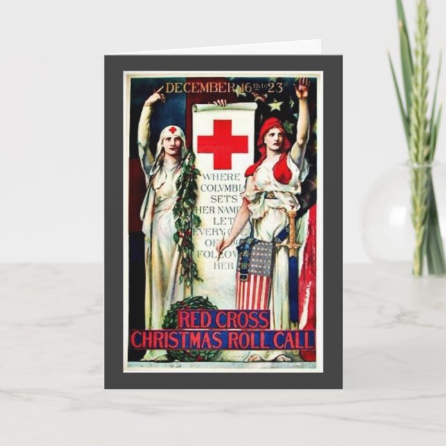 Red Cross Christmas Holiday Card (Front)
